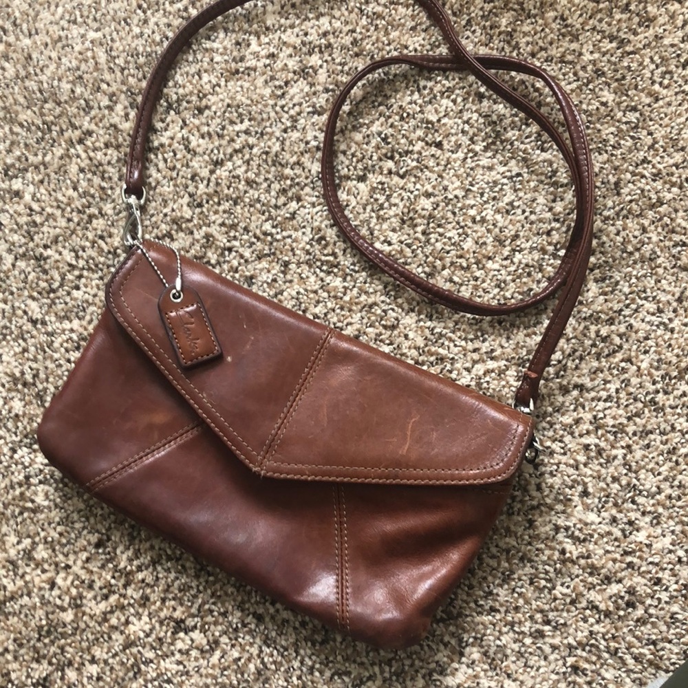 Antique leather clarks bag